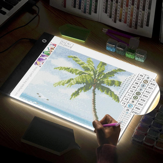 A2/A3/A4/A5 LED Light Pad for Diamond Painting Kits, USB Powered Adjustable Brightness Diamond Art Light Board with Accessorie