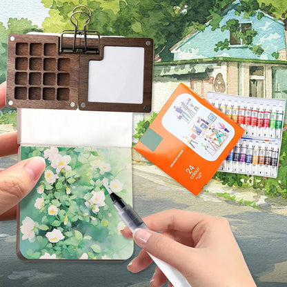 PixlPlug Portable Paint Palette – Walnut Travel Set™