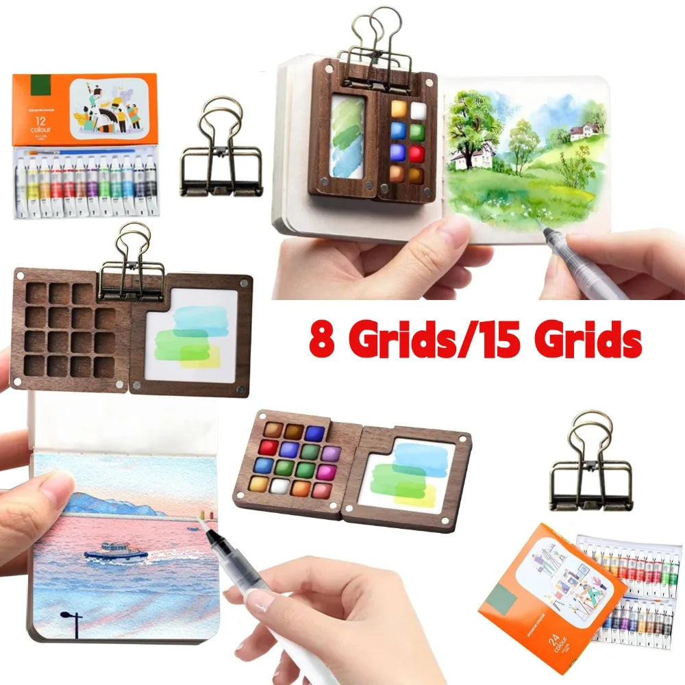 PixlPlug Portable Paint Palette – Walnut Travel Set™