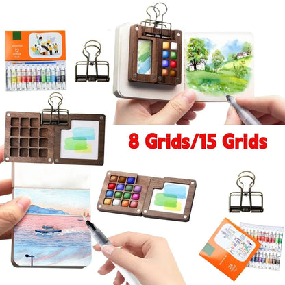 PixlPlug Portable Paint Palette – Walnut Travel Set™