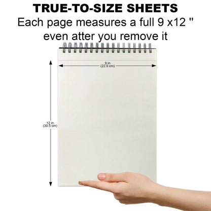 9" x 12" Sketch Book, Top Spiral Bound Sketch Pad, 100 Sheets 68lb/100gsm Drawing Paper, 1 Pack